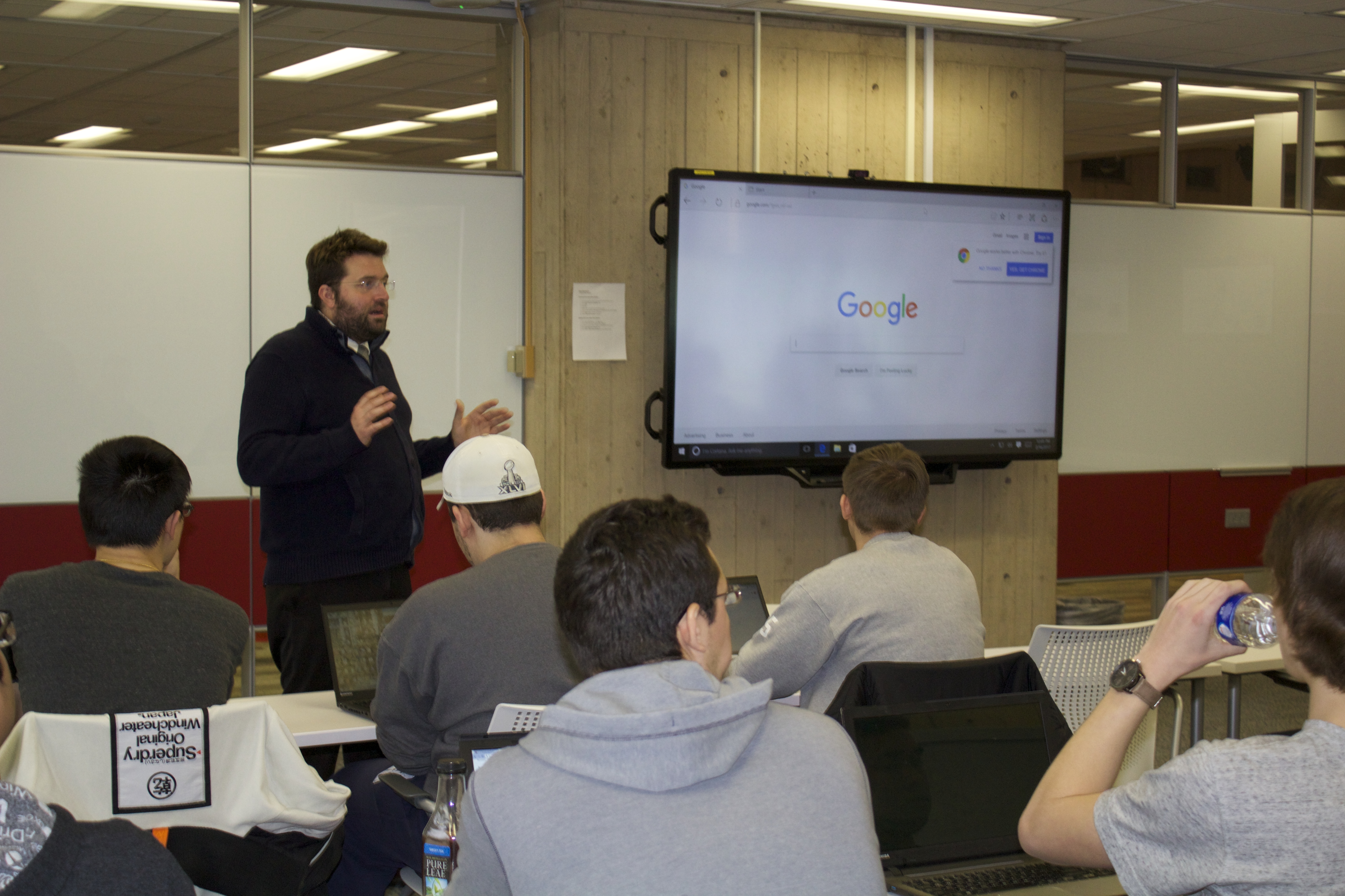 Teaching information literacy lesson in the Beta Classroom at RPI